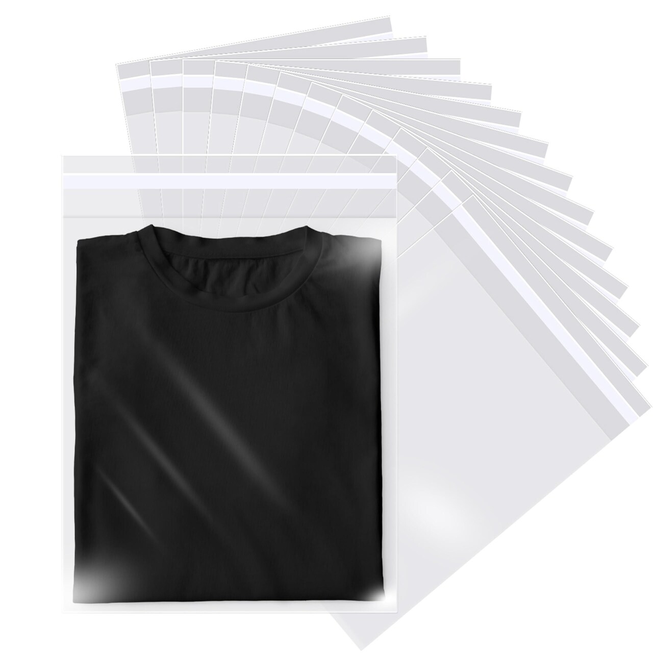 Self Sealing Cellophane Bags 11x14" - 200 pk Clear Poly Bags, 100% Polypropylene